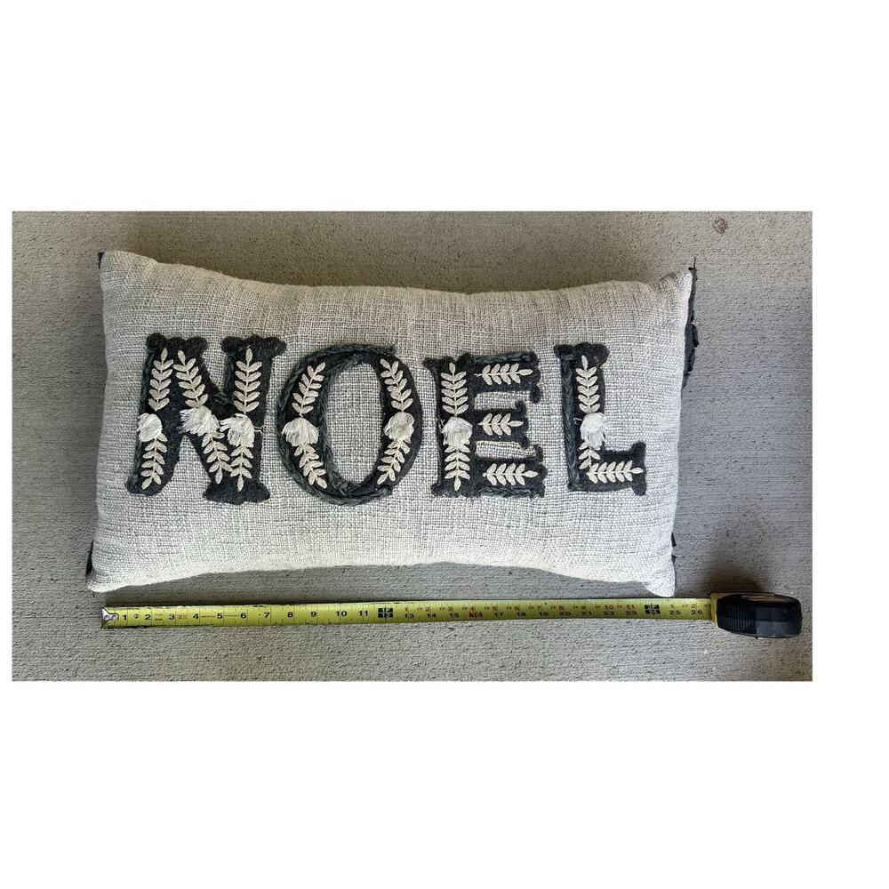 NOEL Christmas Rectangle Cushion embroidered Throwe pillow